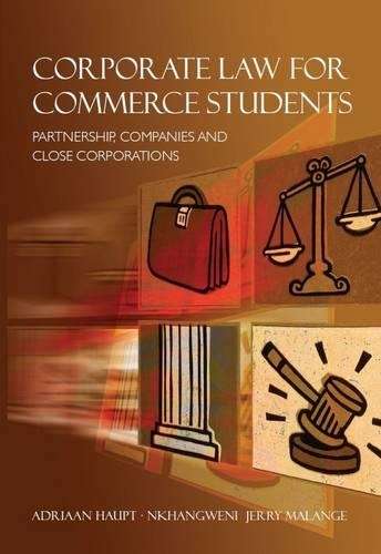 Corporate Law for Commerce Students - Adriaan Haupt