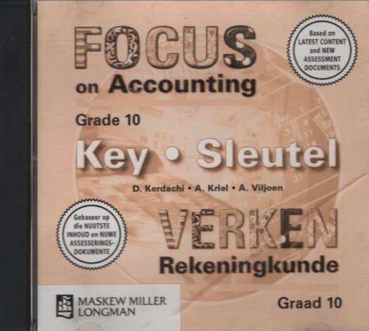 Focus on accounting : Gr 10: CD-Rom - 2NANA9