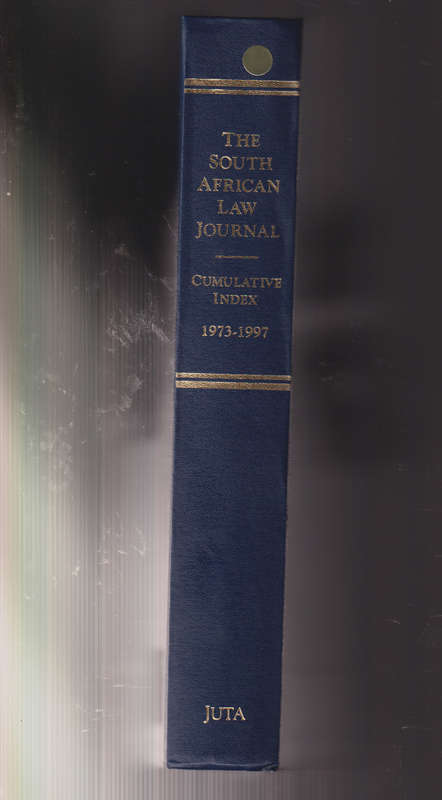 Index to the South African Law Journal (1973-1996) - COBBLEDICK,P