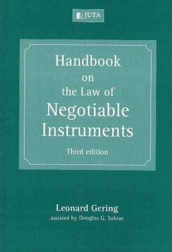 Handbook on the Law of Negotiable Instruments - Leonard Gering