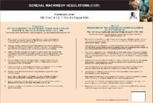 Schedule D of the General Machinery Regulations of the Occupational  - JUTA-POSTERS