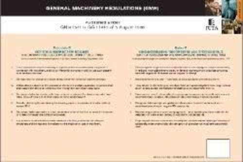 Schedule C of the General Machinery Regulations of the Occupational  - JUTA-POSTERS