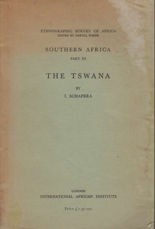 South Africa part III The Tswana - I. Schapera