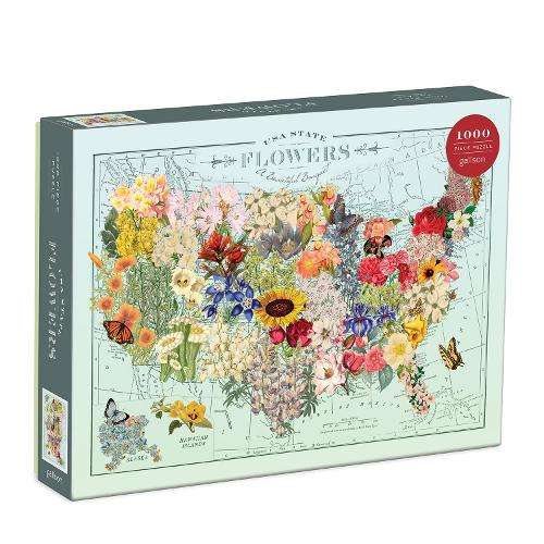 Wendy Gold USA State Flowers 1000 Piece Puzzle - Galison