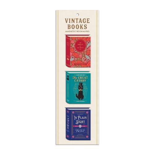 Vintage Books Shaped Magnetic Bookmarks - Galison