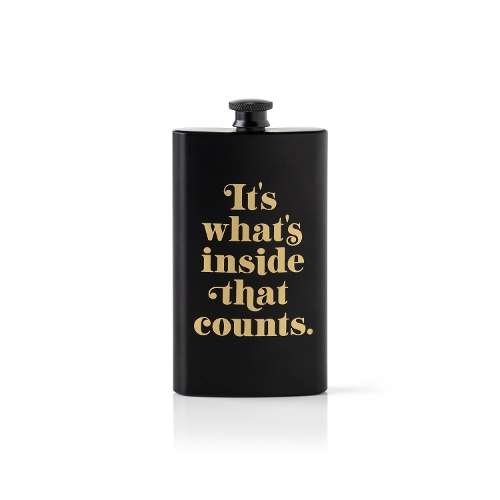 It's What's Inside That Counts Pocket Flask - Brass Monkey