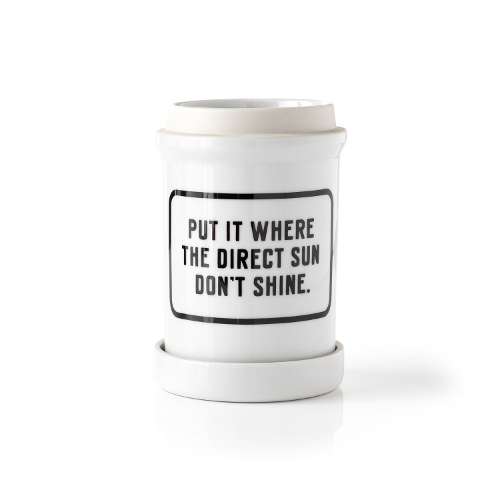 Put It Where The Direct Sun Don't Shine Planter w/ Drip Tray - Brass Monkey