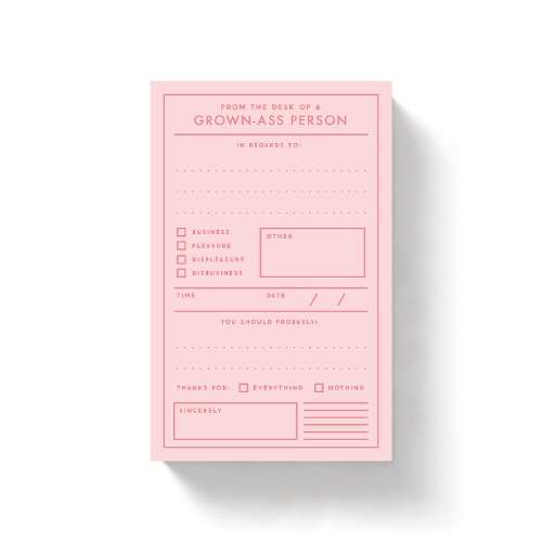 Grown-ass Person Memo Pad - Brass Monkey