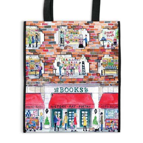 Michael Storrings A Day at the Bookstore Reusable Shopping Bag - Galison