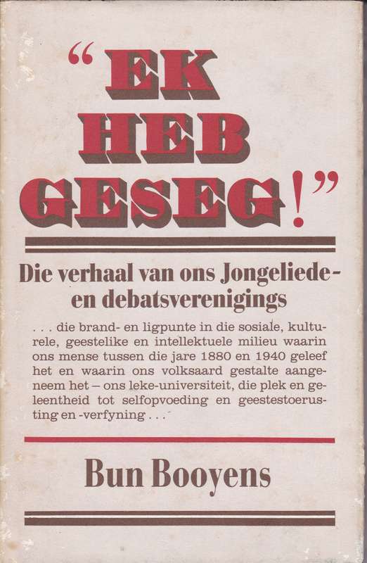 EK HEB GESEG SECONDHAND - BOOYENS,B