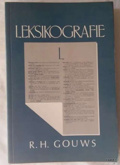 LEKSIKOGRAFIE - GOUWS,R,H
