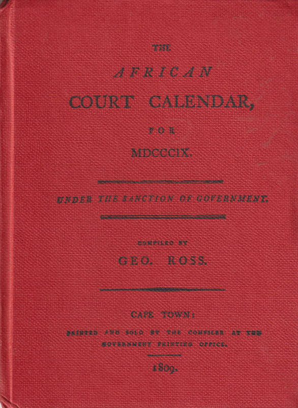AFRICAN COURT 1809 - ANON