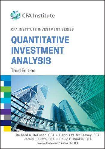 Quantitative Investment Analysis - Richard A. DeFusco