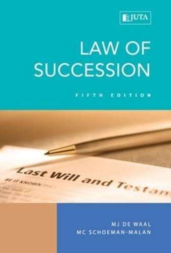 Law of succession - M.J. de Waal