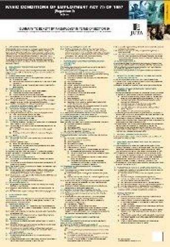 Summary of the Basic Conditions of Employment Act 75 of 1997 - JUTAPOSTERS