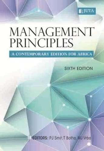 Management principles - A contemporary edition for Africa - SMIT,PJ