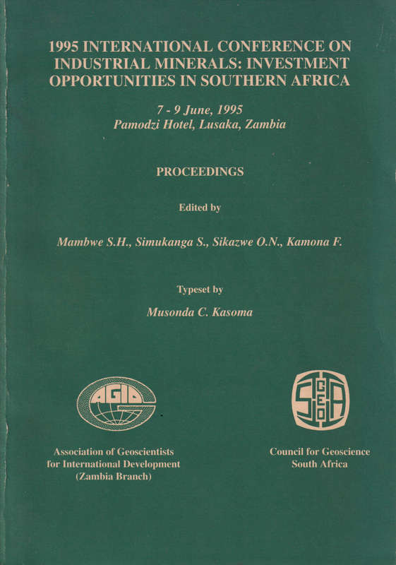 1995 International conference on industrial minerals SECONDHAND - Mambwe S.H., Simukanga S