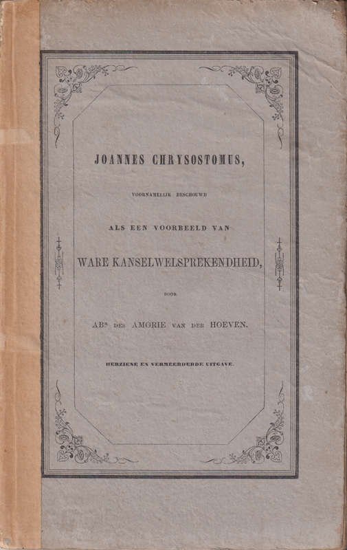 JOANNES CHRYSTOSTOMUS KANSELWELSPREKENDH SECONDHAND - VANDERHOEVEN,A