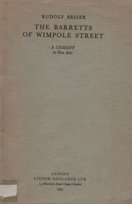 BARRETTS OF WIMPOLE STREET SECONDHAND - BESIER,R
