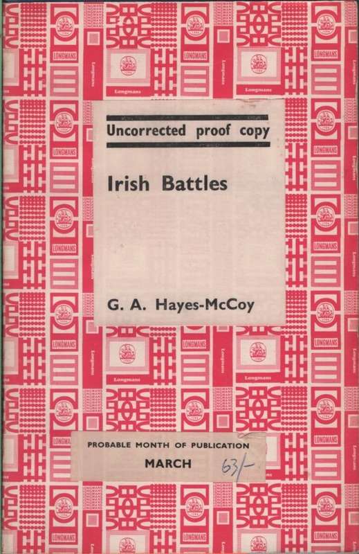 IRISH BATTLES PROOF COPY SECOND HAND - HAYES-MCCOY,G