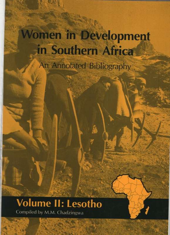 Women in Development in South Africa: an Annotated Bibliography. Vol - Chadzingwa, M. M.