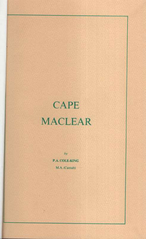 CAPE MACLEAR MALAWI - COLEKING,PA