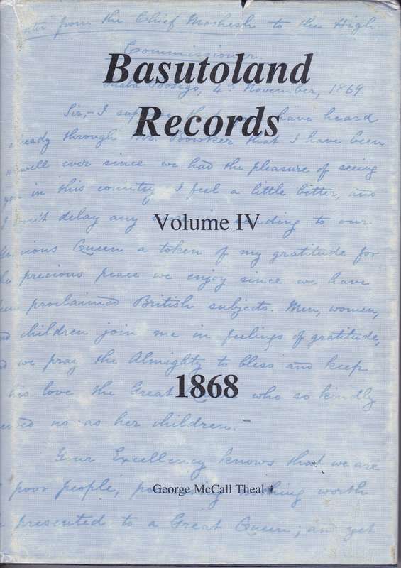 BASUTOLAND RECORDS VOL IV SECONDHAND - THEAL,G
