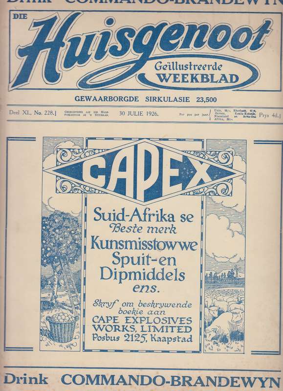 Die huisgenoot 30 Julie 1926 SECONDHAND - Huisgenoot