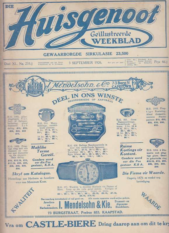 Die huisgenoot 3 september 1926 SECONDHAND - Huisgenoot