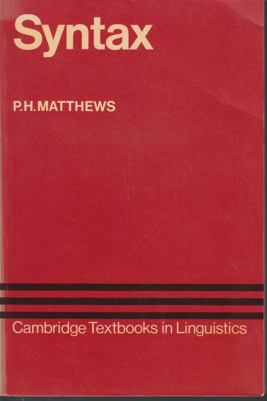 Syntax SECONDHAND - P.H.Matthews