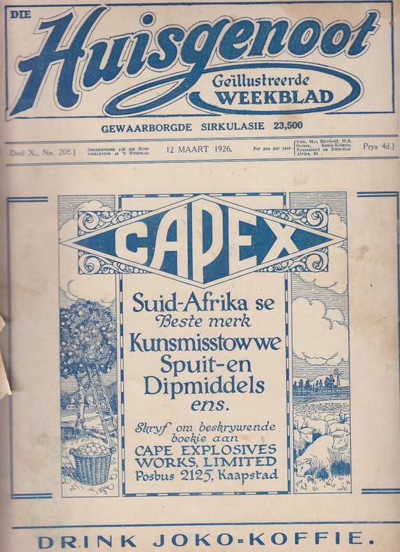 Die huisgenoot Deel x No 208 12 Maart 1926 SECONDHAND - Huisgenoot