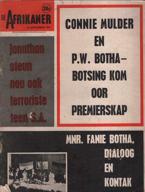 Die Afrikaner, 22 September 1972. Tweedehands SECONDHAND - Die Afrikaner Tydskrif