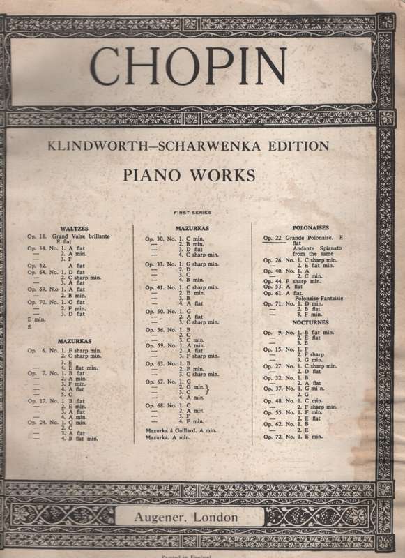 Chopin: Grande Polonaise in E-flat, Op. 22. Second-hand SECONDHAND - Frederic Chopin