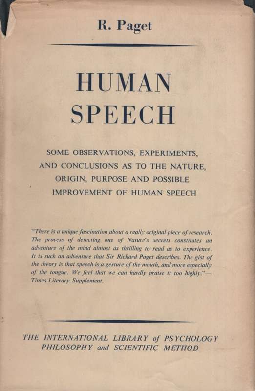 Human Speech. Second-hand SECONDHAND - R Paget
