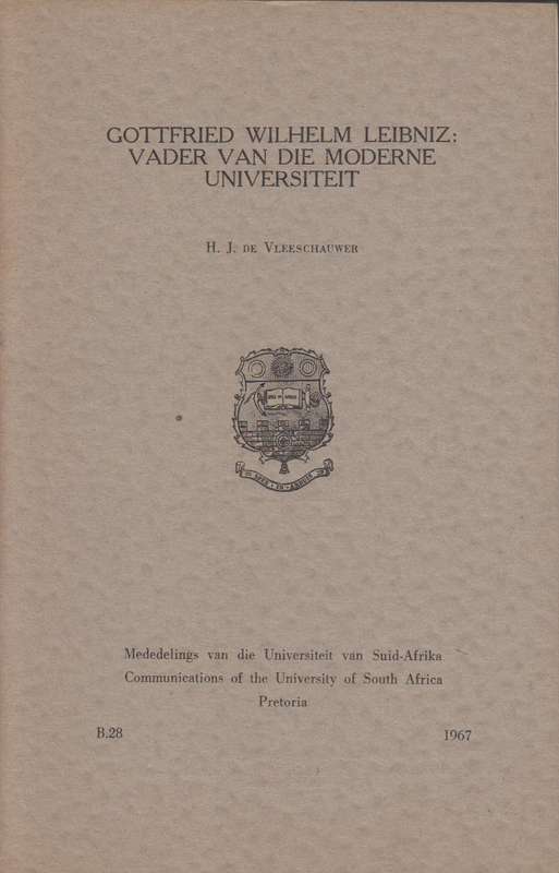 Gottfried Wilhelm Leibniz vader van die moderne universiteit SECONDH - H.J. De vleeschauwer