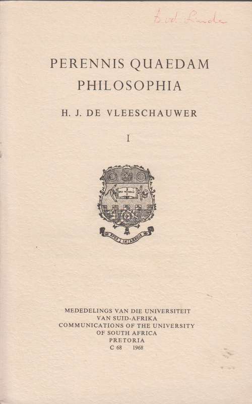 Perennis Quaedam philosphia SECONDHAND - H.J. De Vleeschuwer