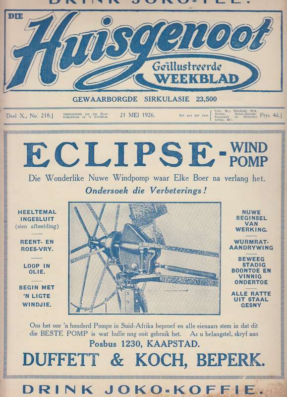 Die huisgenoot Deel x No 218 21 Mei 1926 SECONDHAND - Huisgenoot