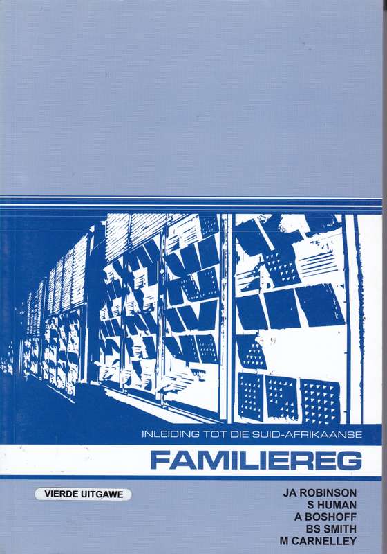 INLEIDING TOT DIE SA FAMILIEREG - ROBINSON,R