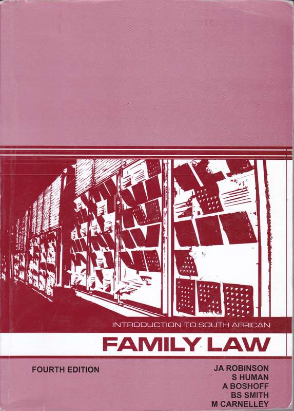 INTRO TO SA FAMILY LAW SECONDHAND - ROBINSON,R