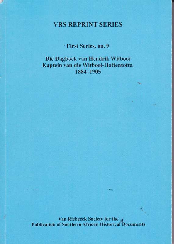 VRS109 DAGBOEK HENDRIK WITBOOI 1884 1905 - VRS