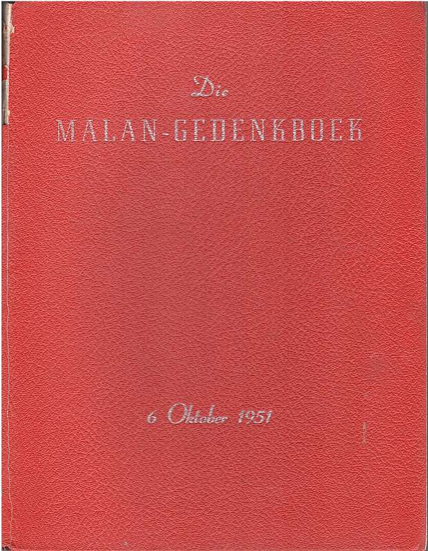 MALAN GEDENKBOEK - MALANDAG-KOMITEE