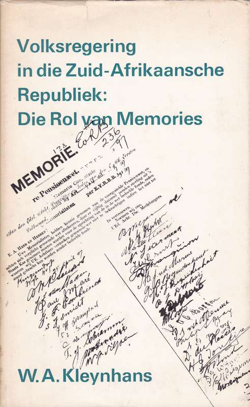 VOLKSREGERING IN DIE ZAR ROL VAN MEMORI SECONDHAND - KLEYNHANS,WA