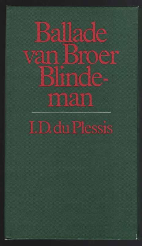 BALLADE VAN BROER BLINDEMAN - DUPLESSIS,I