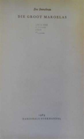 GROOT MAROELAS - IMMELMAN,D