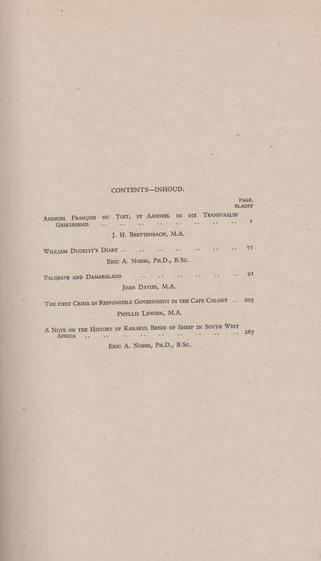 Argief-Jaarboek vir Suid-Afrikaanse Geskiedenis 1942 Deel 2 / Archiv - Breytenbach, J. H.; Nobbs, E
