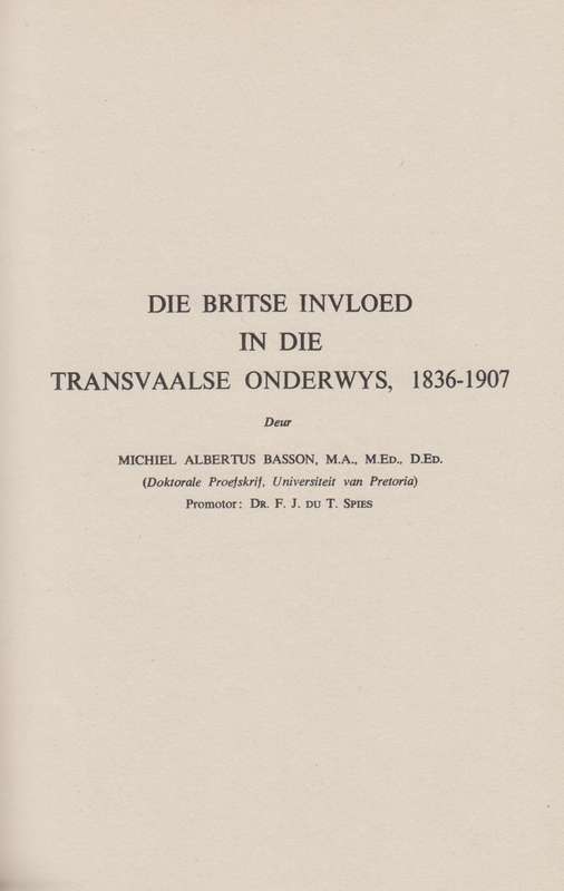 Argief-Jaarboek vir Suid-Afrikaanse Geskiedenis 1956 Deel 2 / Archiv - Basson, Michiel Albertus