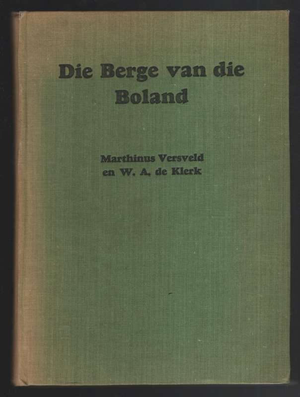 Die Berge van die Boland - Versveld, Marthinus; De Kler