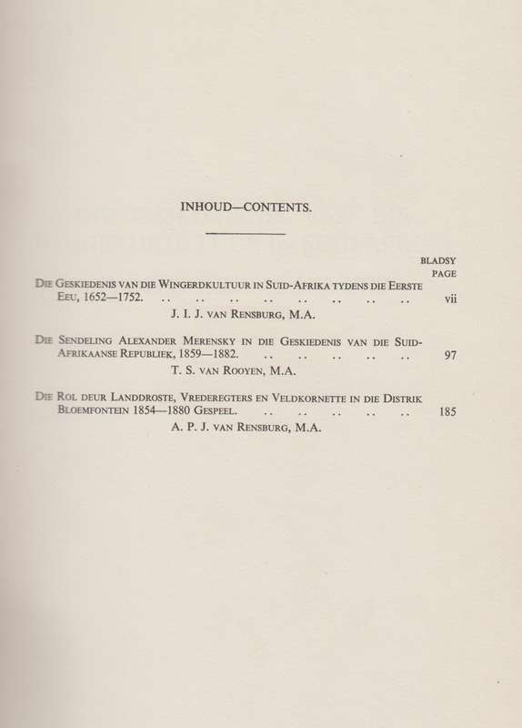 Argief-Jaarboek vir Suid-Afrikaanse Geskiedenis 1954 Deel 2 / Archiv - Van Rensburg, J. I. J.; Van