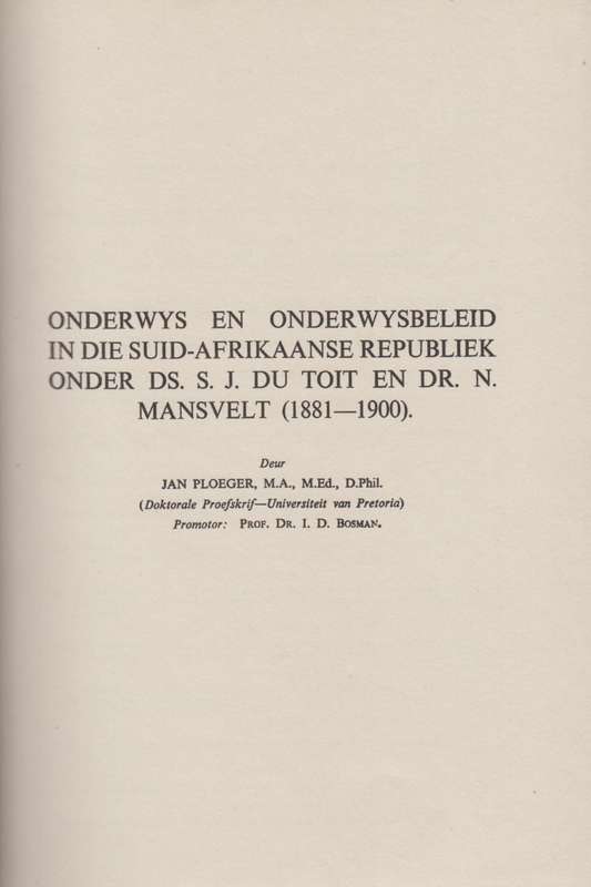 Argief-Jaarboek vir Suid-Afrikaanse Geskiedenis 1952 Deel 1 / Archiv - Ploeger, Jan