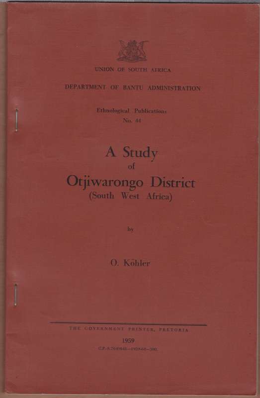 STUDY OF OTJIWARONGO DISTRICT - KOHLER,O